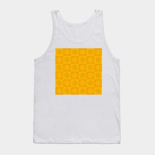 Floral Checkered Pattern in Yellow Tank Top